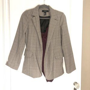 brown plaid/gingham blazer